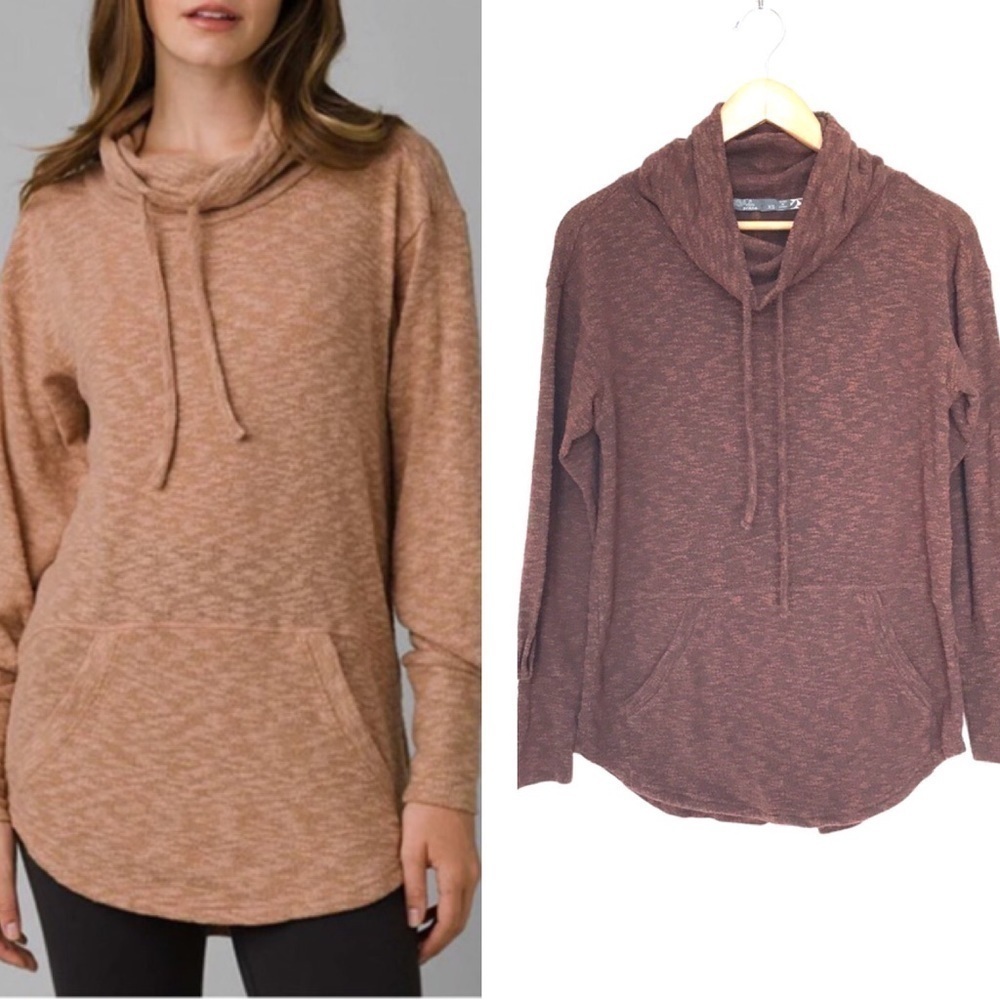 PRANA Women's Frieda Top long sleeve turtleneck oversized XS brown